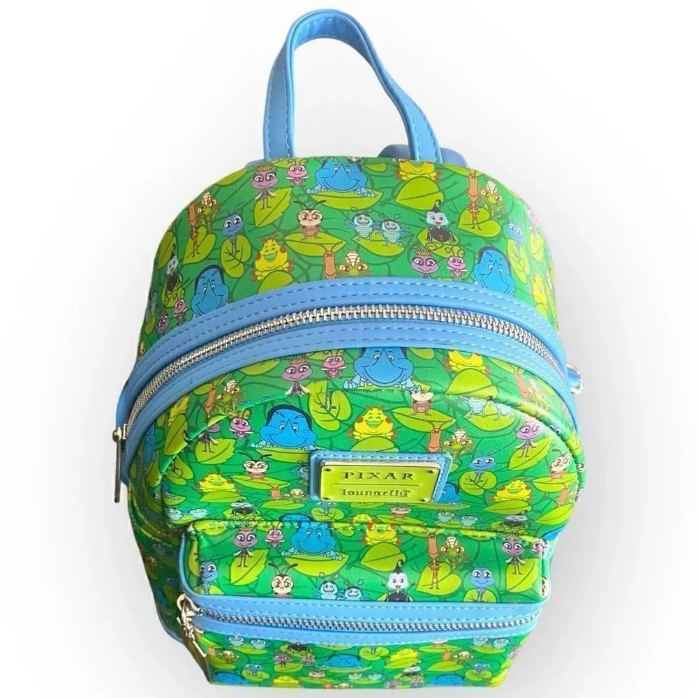 Loungefly Disney Pixar A Bug’s Life Mini Backpack Green Bugs New Exclusive